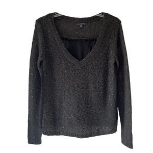 American Eagle Outfitters sweater sheer wrap back blouse